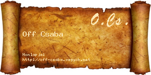 Off Csaba névjegykártya