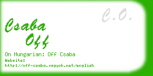 csaba off business card